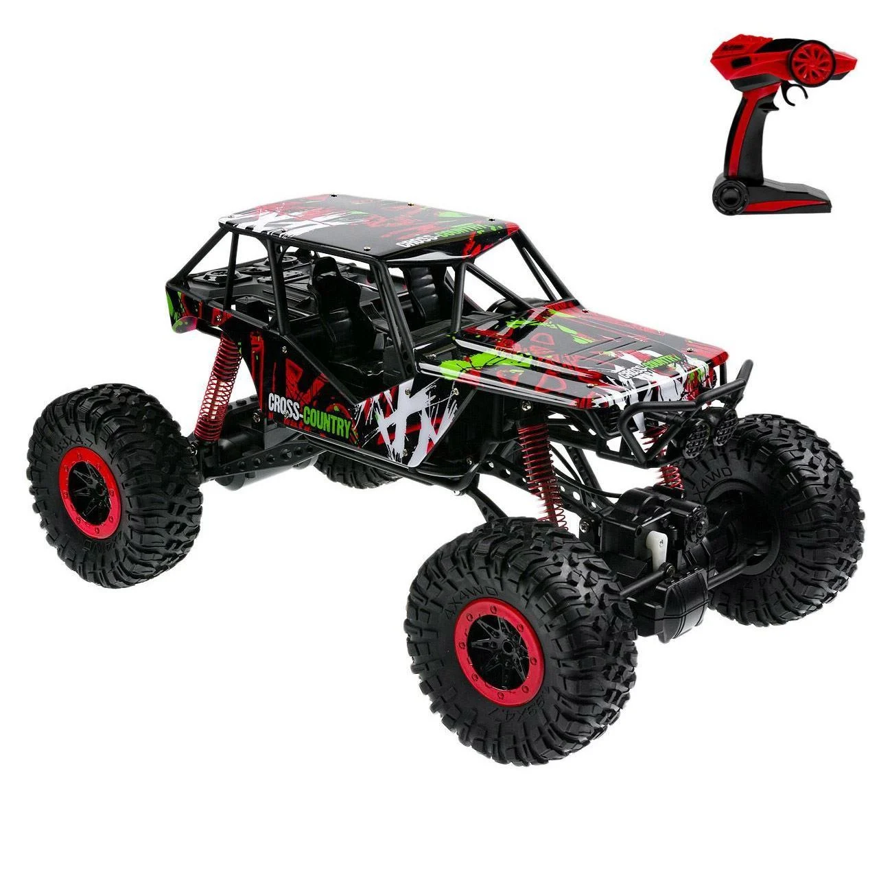 Masina cu Telecomanda Rock Crawler Neagra Rosie 1:10/2.4GHz