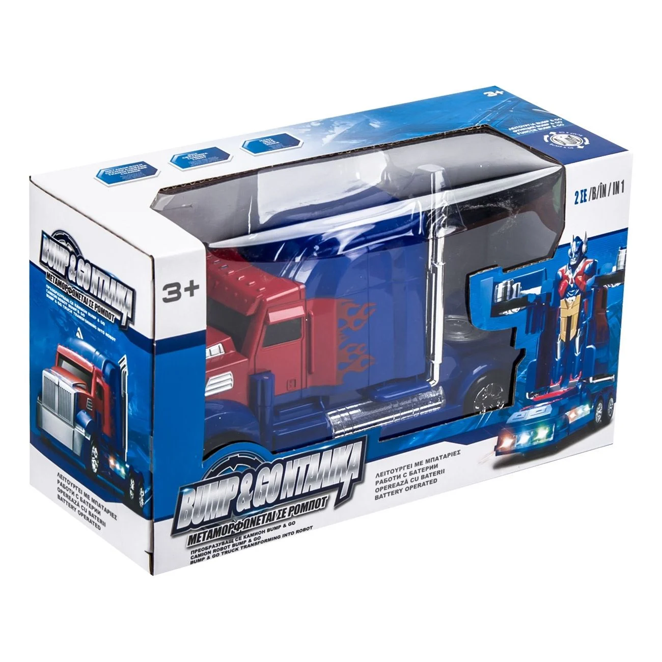 Robot cu Transformare in Camion Albastru cu Sunete & Lumini - poza 2