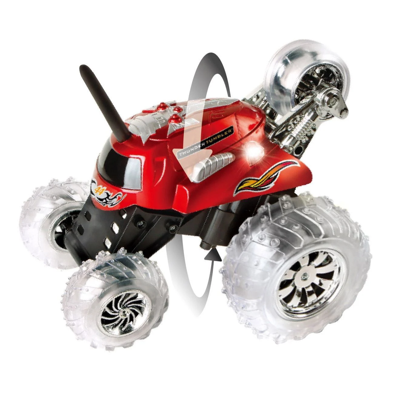Masina Monster Spinner Rosie cu Telecomanda & Lumina - poza 2