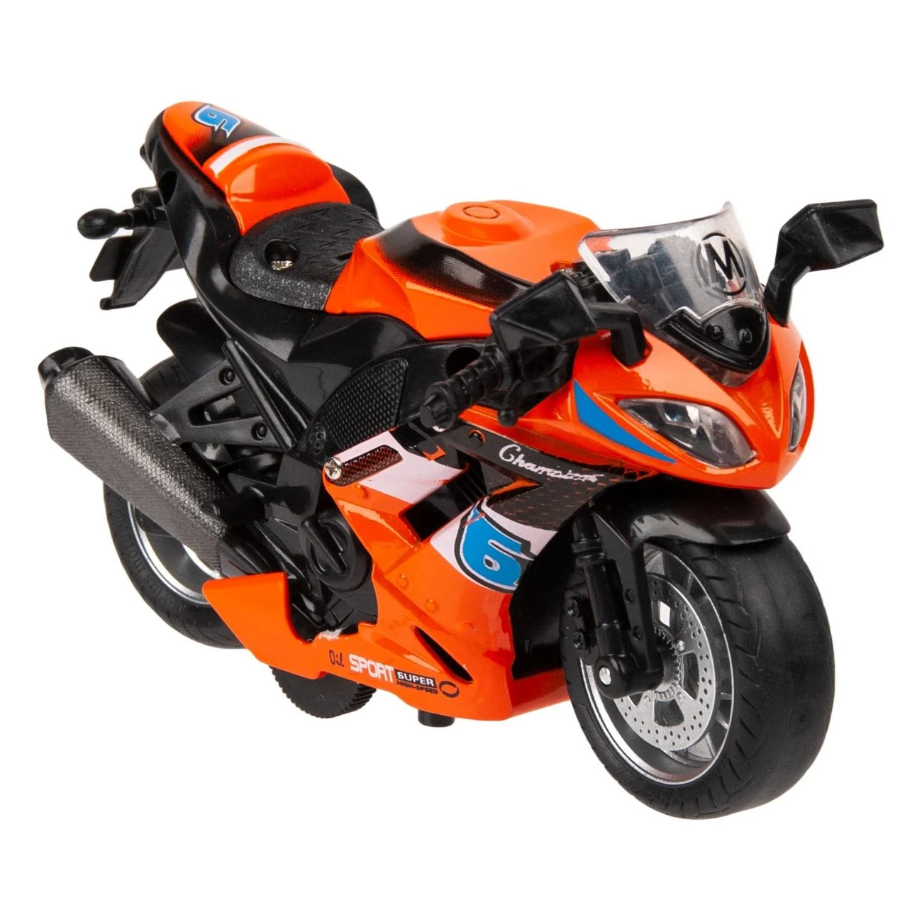 Motocicleta de Curse Portocalie cu Sunet & Lumini 1:14