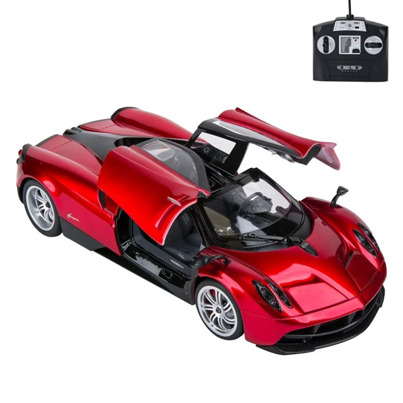 Masina Huayra Sport Rosie Neagra cu Telecomanda 1:14/27MHz