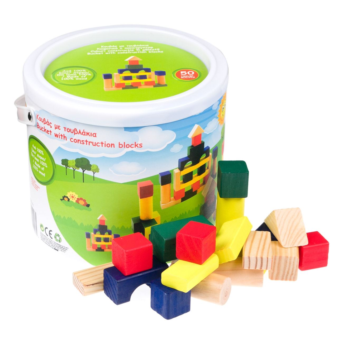 Caramizi de Constructie din Lemn in Galeata - 50buc - poza 2