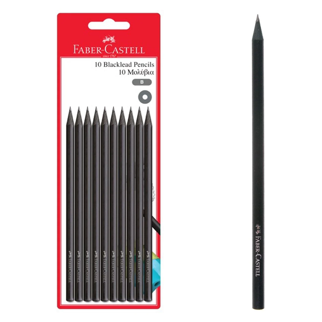 Creioane 10buc Negre Lemn Negru FABER B