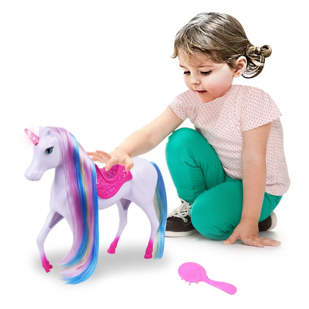 Papusa Printesa cu Rochie Roz Unicorn cu Lumina - poza 3