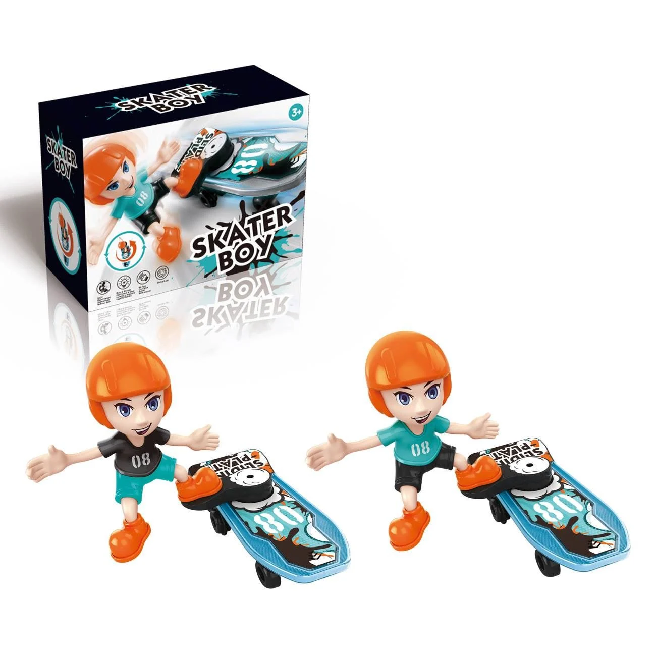 Jucarie Skater Boy Rotativ cu Miscare & Lumina