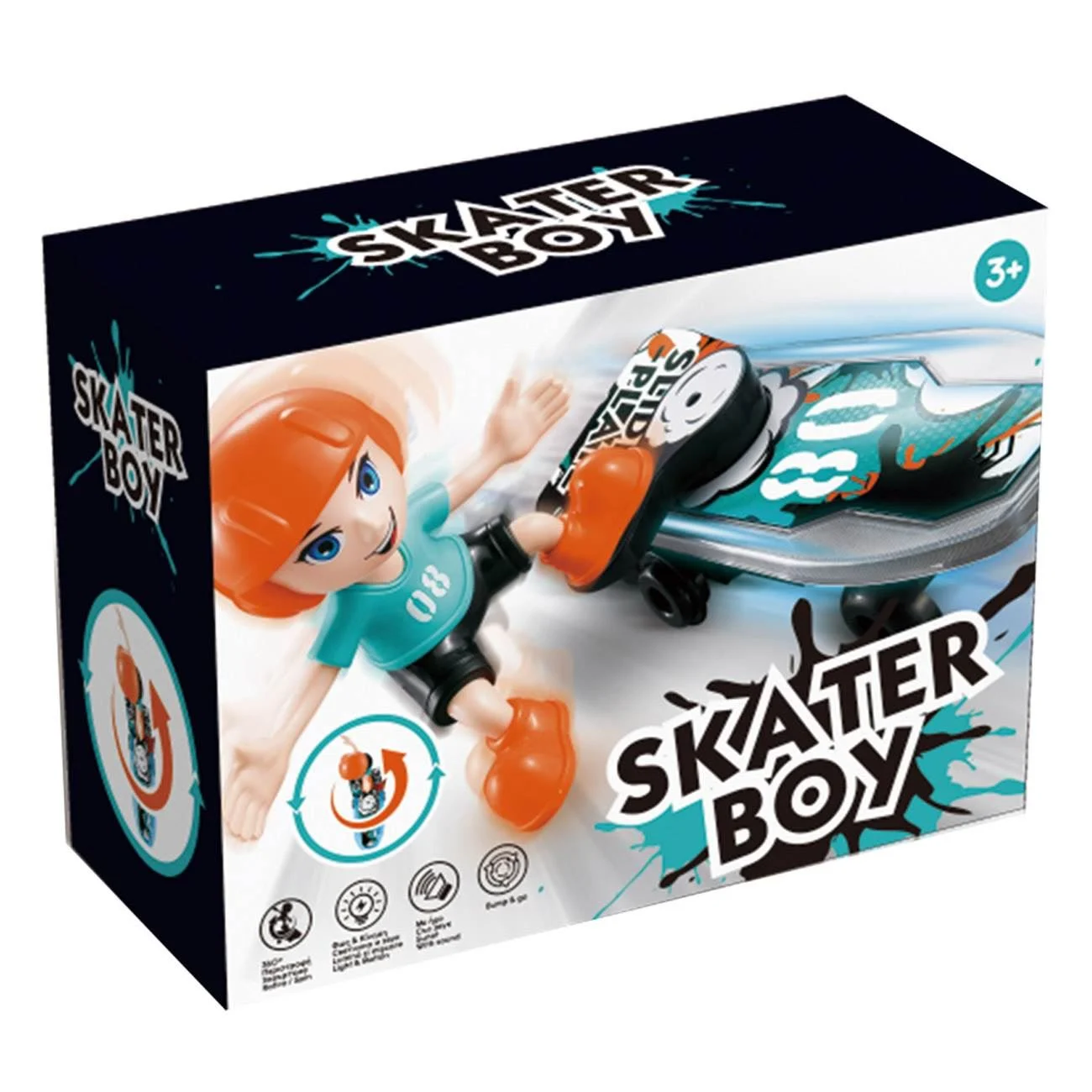 Jucarie Skater Boy Rotativ cu Miscare & Lumina - poza 2