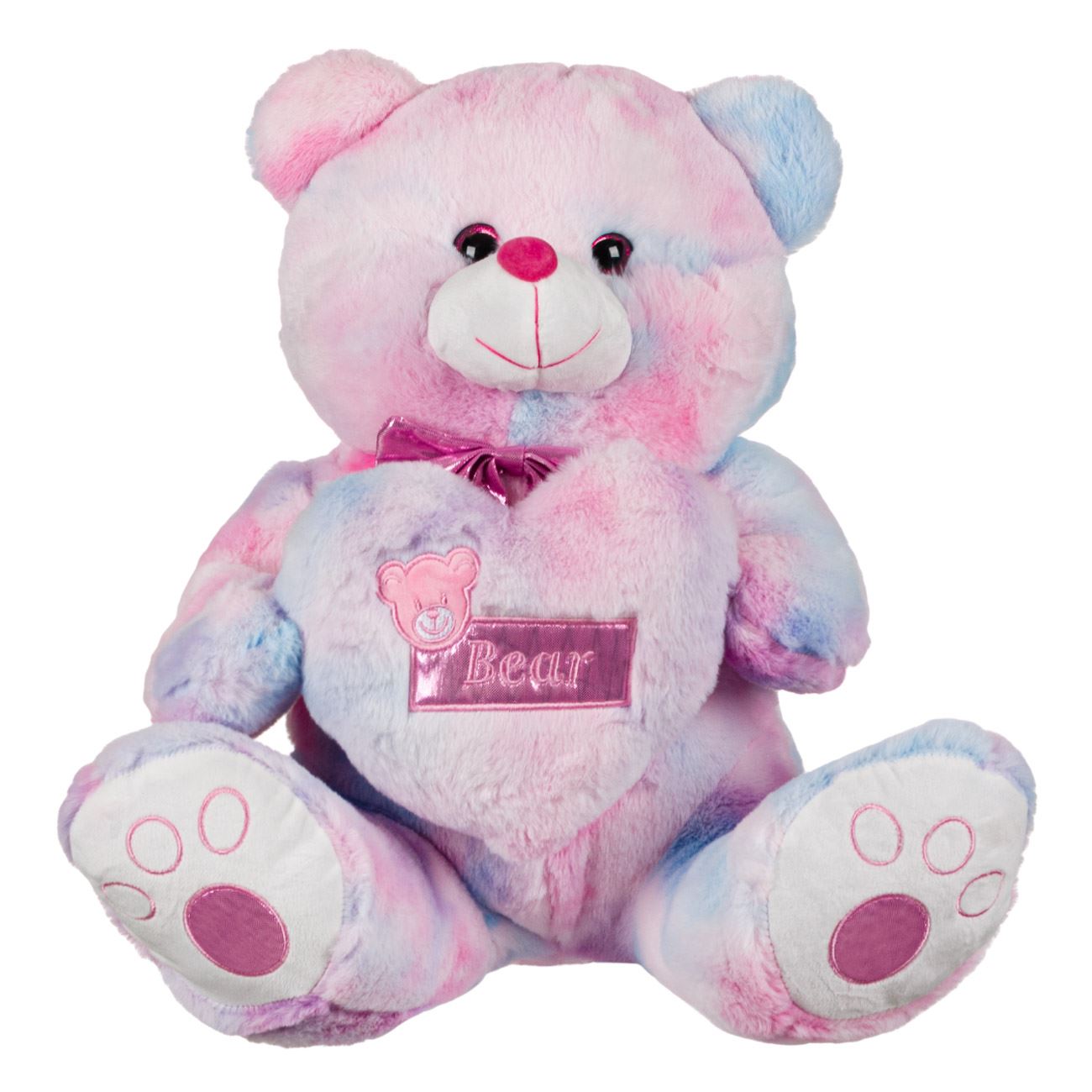 Ursulet De Plus Roz cu Inima Roz Folie 43x35x45cm