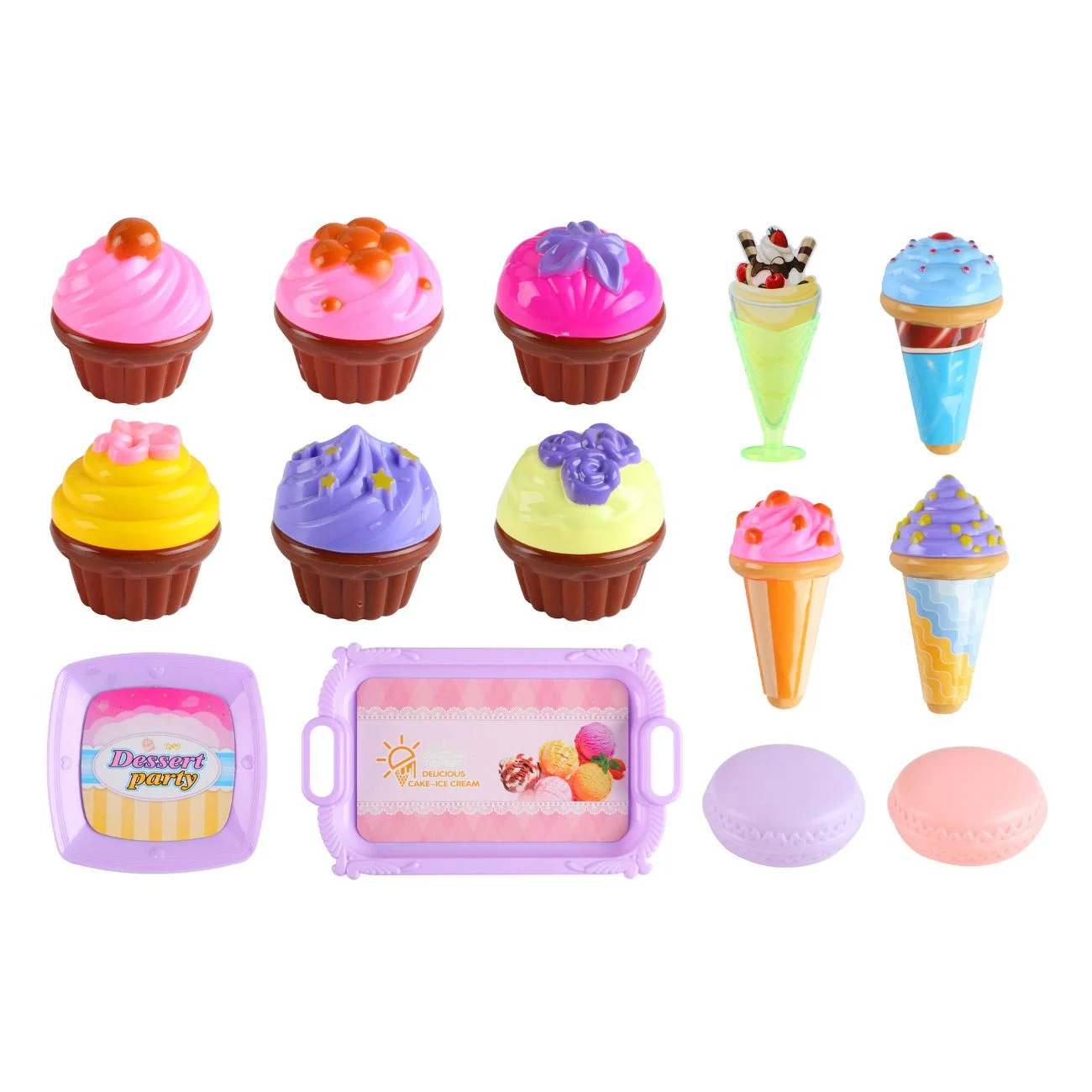 Set Prajituri Inghetate Cupcakes Macaron Platou