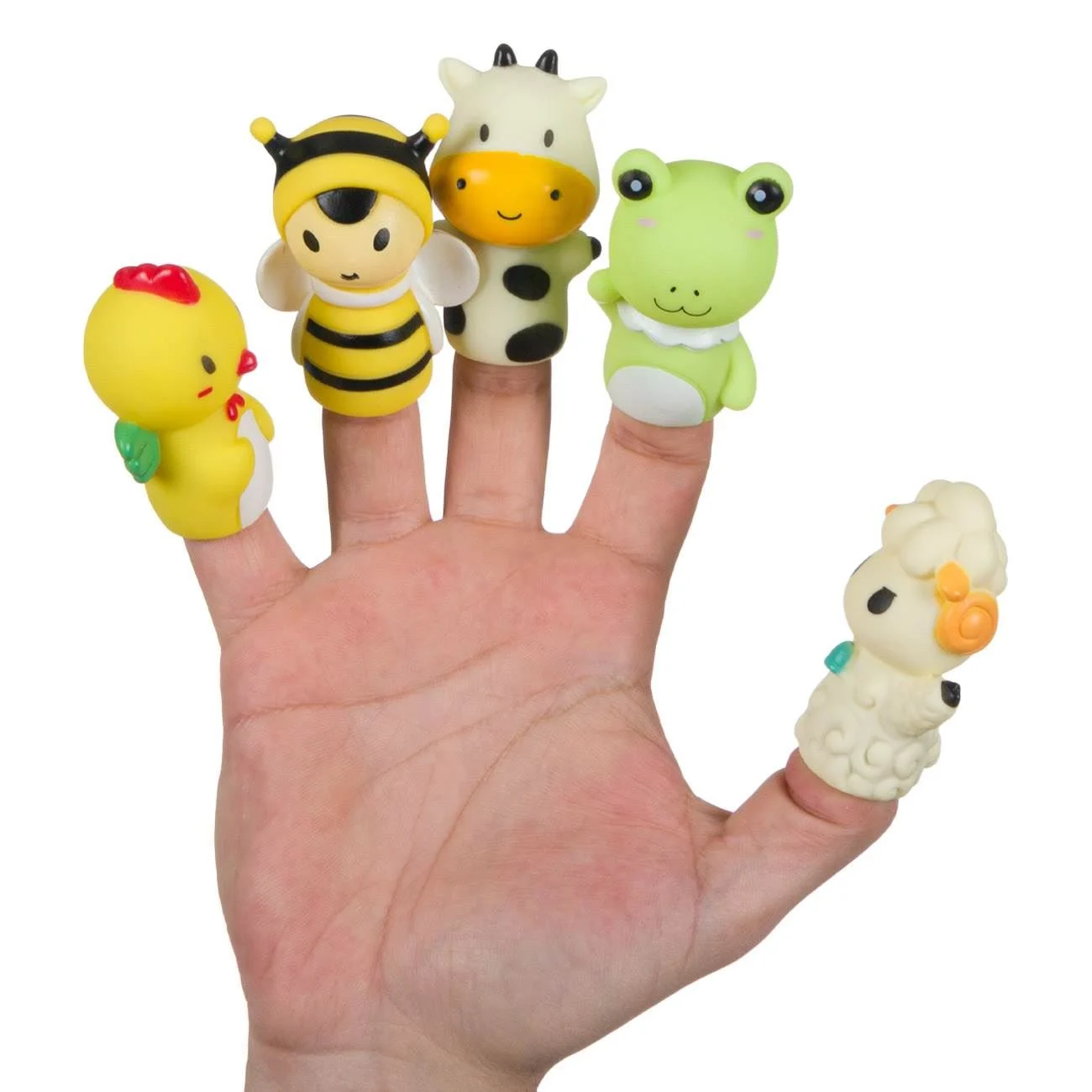 Jucarie Finger Puppet Animale Ferma - 5buc