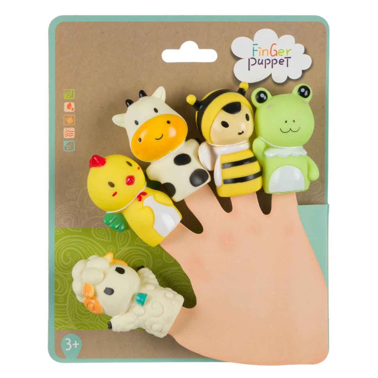 Jucarie Finger Puppet Animale Ferma - 5buc - poza 3