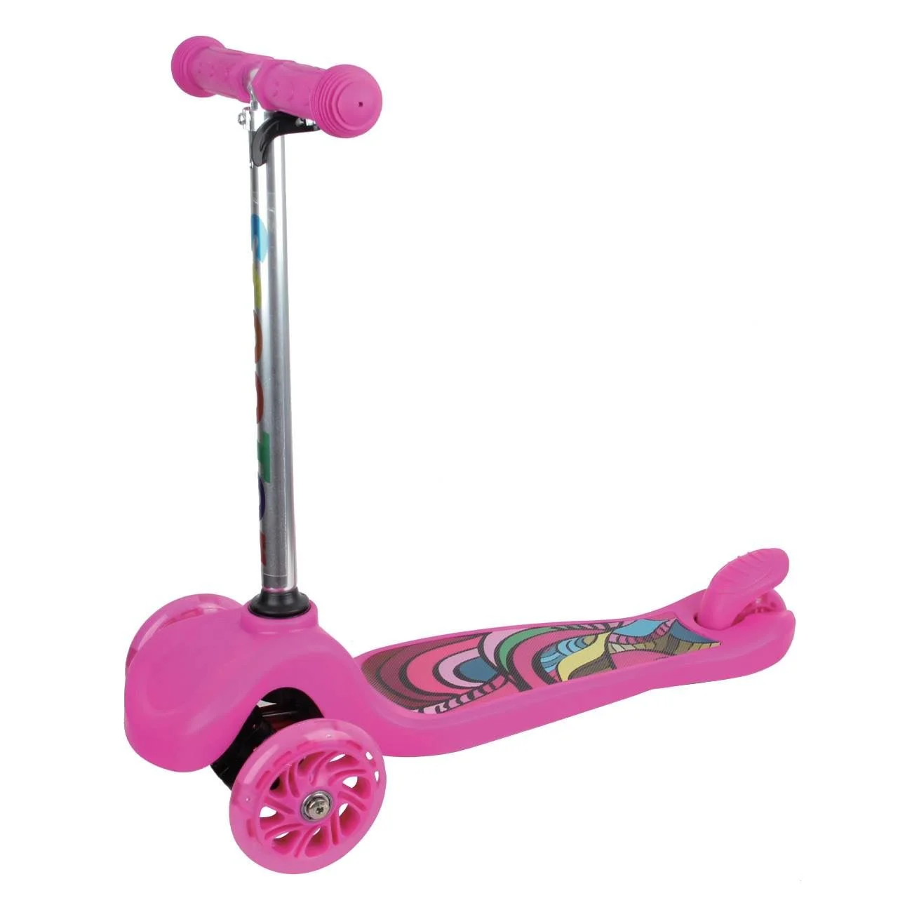 Trotineta Fucsia cu Roti cu LED