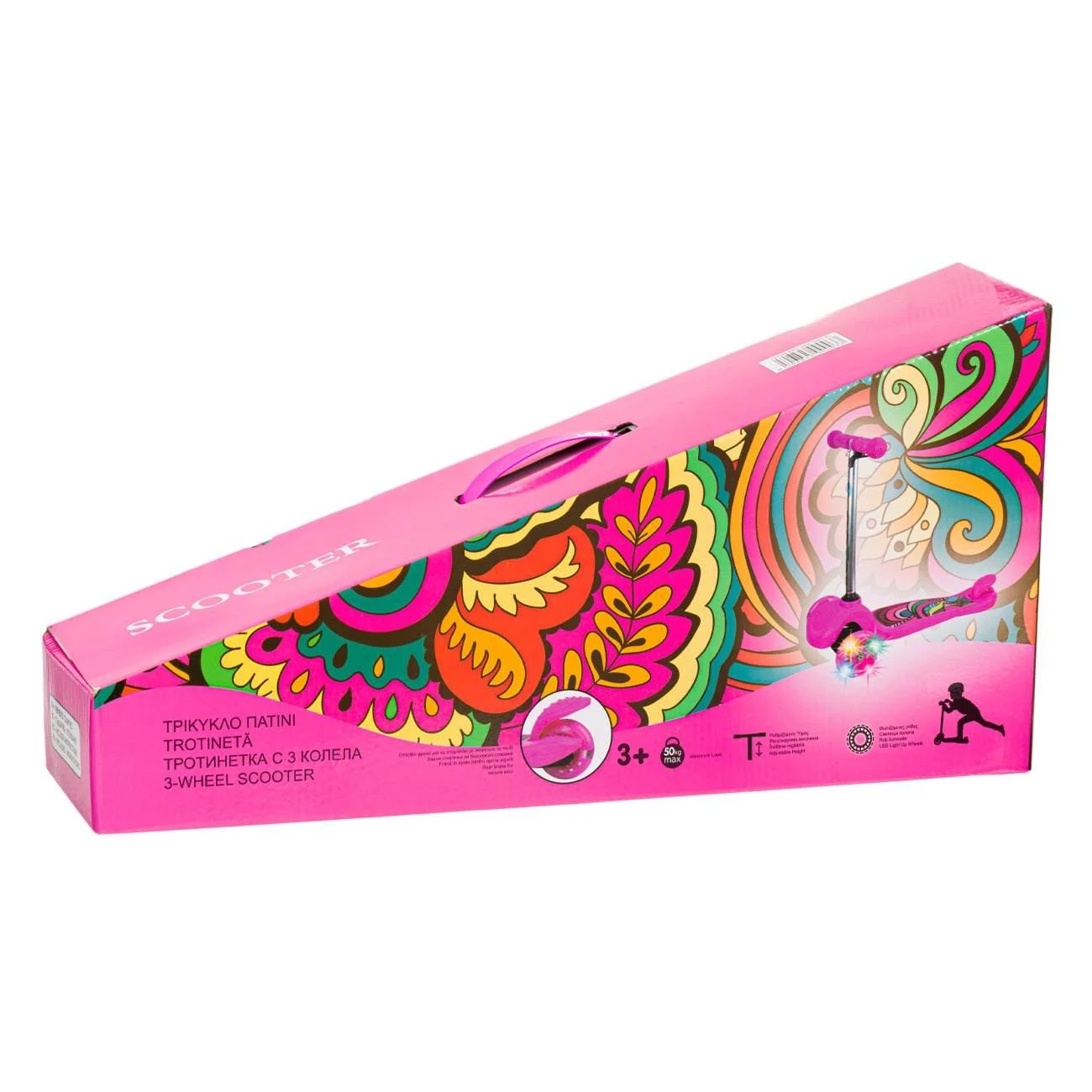 Trotineta Fucsia cu Roti cu LED - poza 4