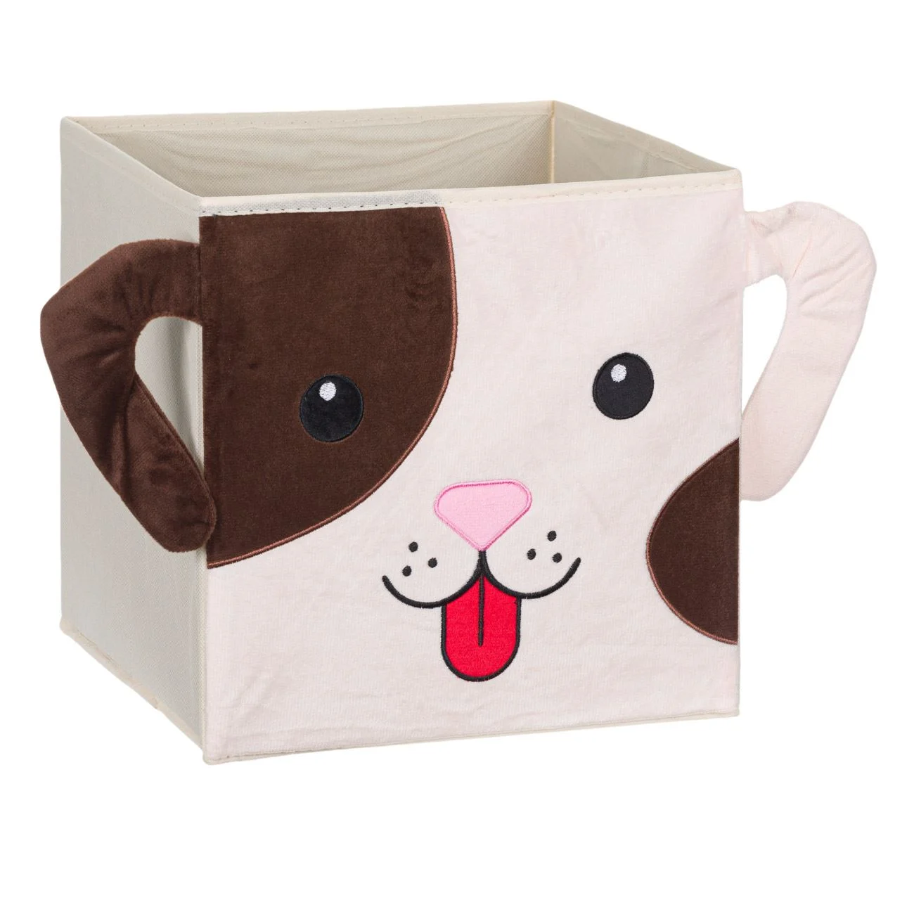 Cutie de Depozitare Bej Maro Catifelata Caine 30x30x30cm