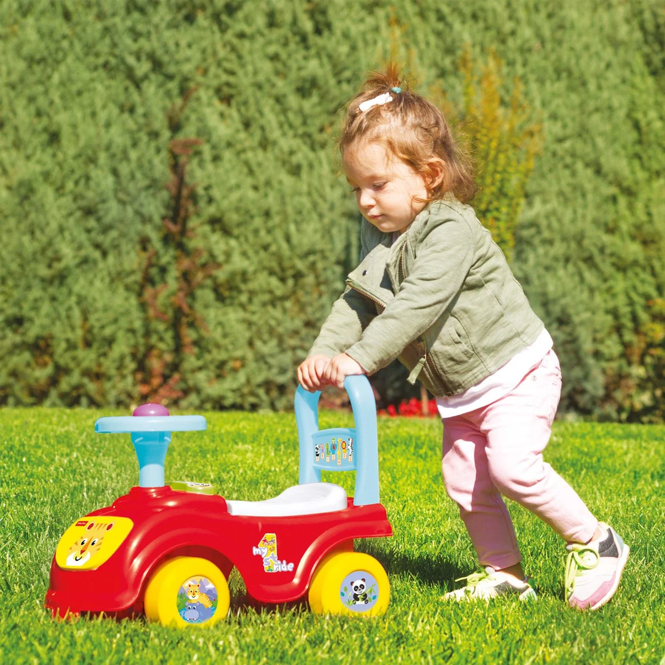 Premergator Educativ Masinuta cu Claxon Colorat si Spatiu de Depozitare - Fisher Price - poza 3