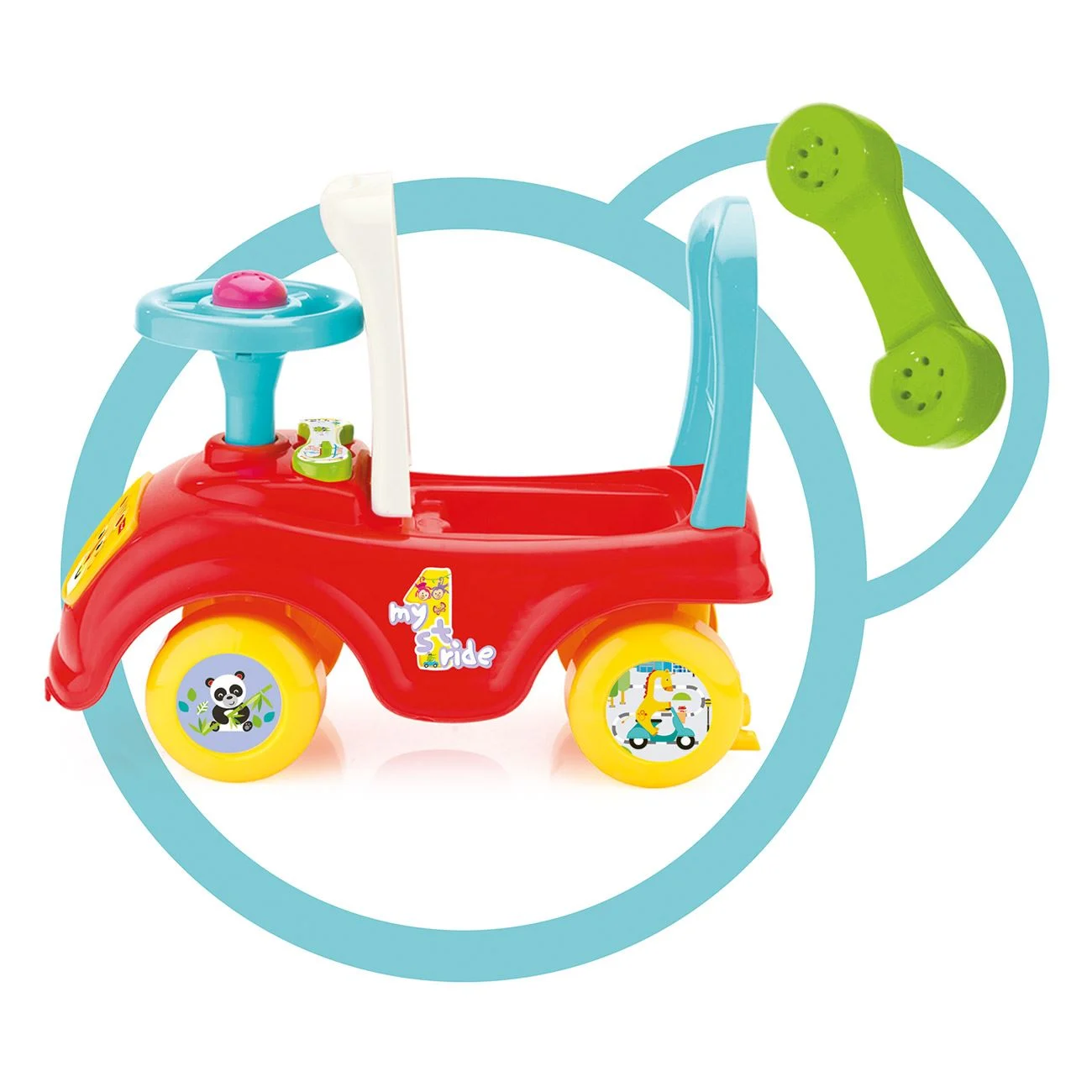 Premergator Educativ Masinuta cu Claxon Colorat si Spatiu de Depozitare - Fisher Price - poza 4