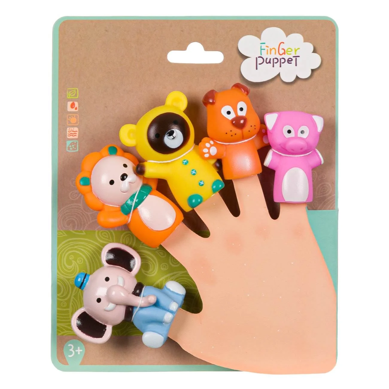 Jucarie Finger Puppet Animale Salbatice - 5 buc - poza 3