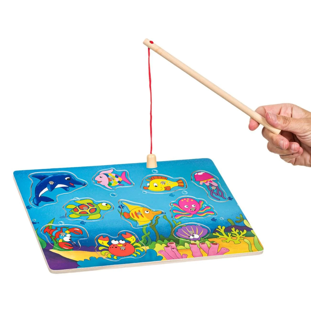 Joc Magnetic Puzzle din Lemn Pesti Undita 30x22.5cm - poza 2