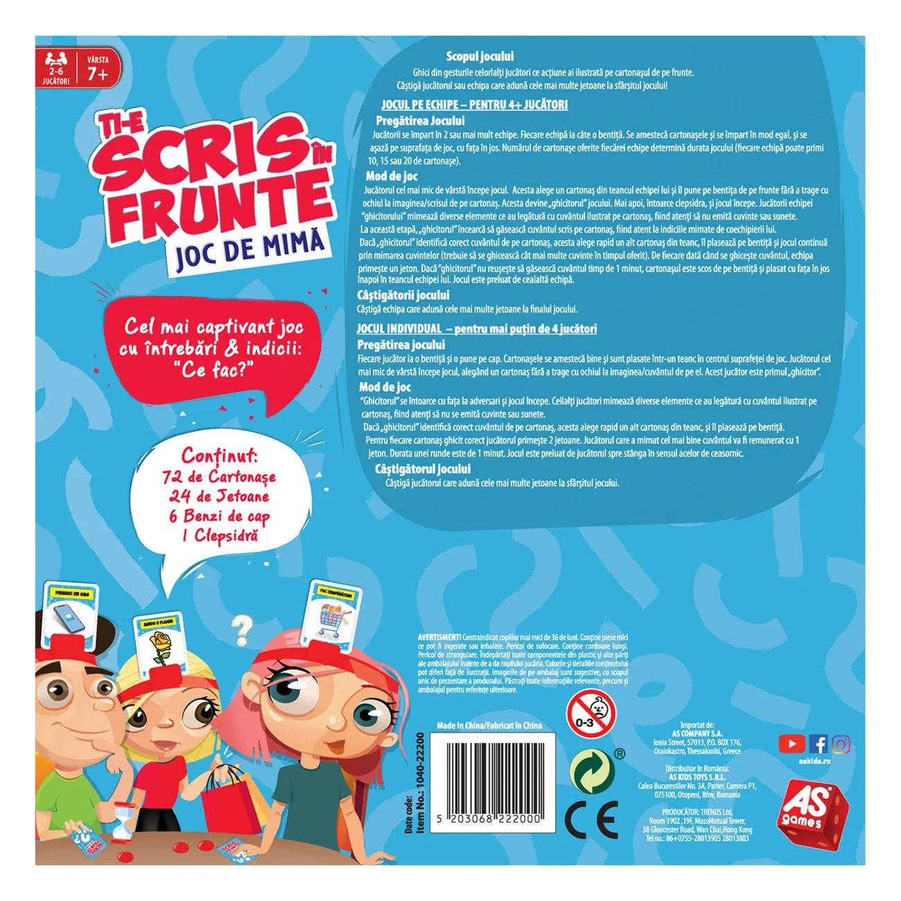 Joc de Societate Ti-e Scris in Frunte Mima - AS - poza 2