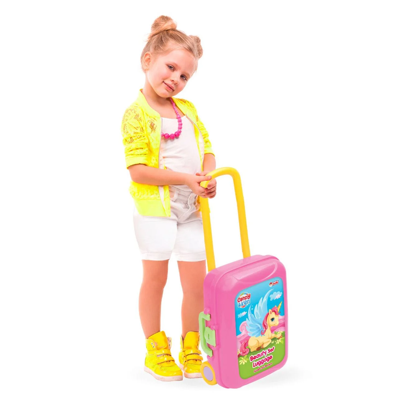 Set de Joaca Valiza cu Roti Roz Coafor – 18piese - poza 2