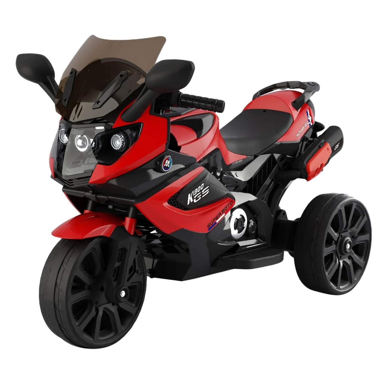Motocicleta Electrica 6V cu Sunet Rosie Neagra - poza 2