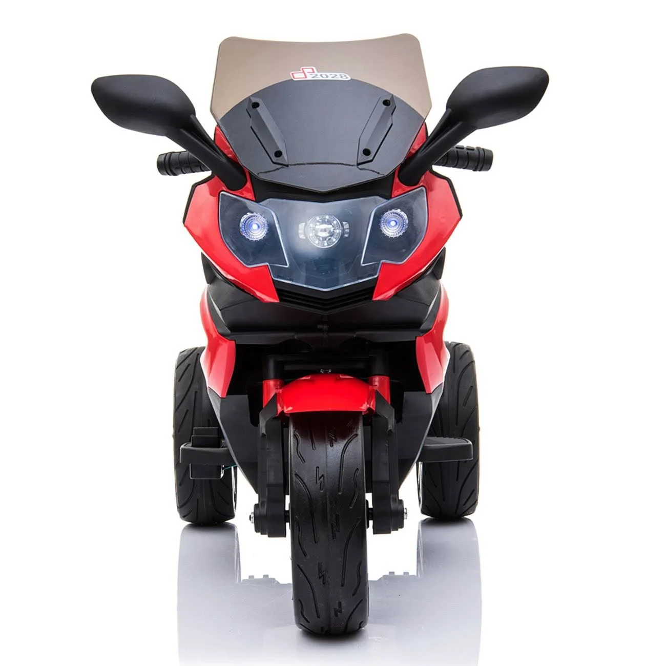 Motocicleta Electrica 6V cu Sunet Rosie Neagra - poza 5