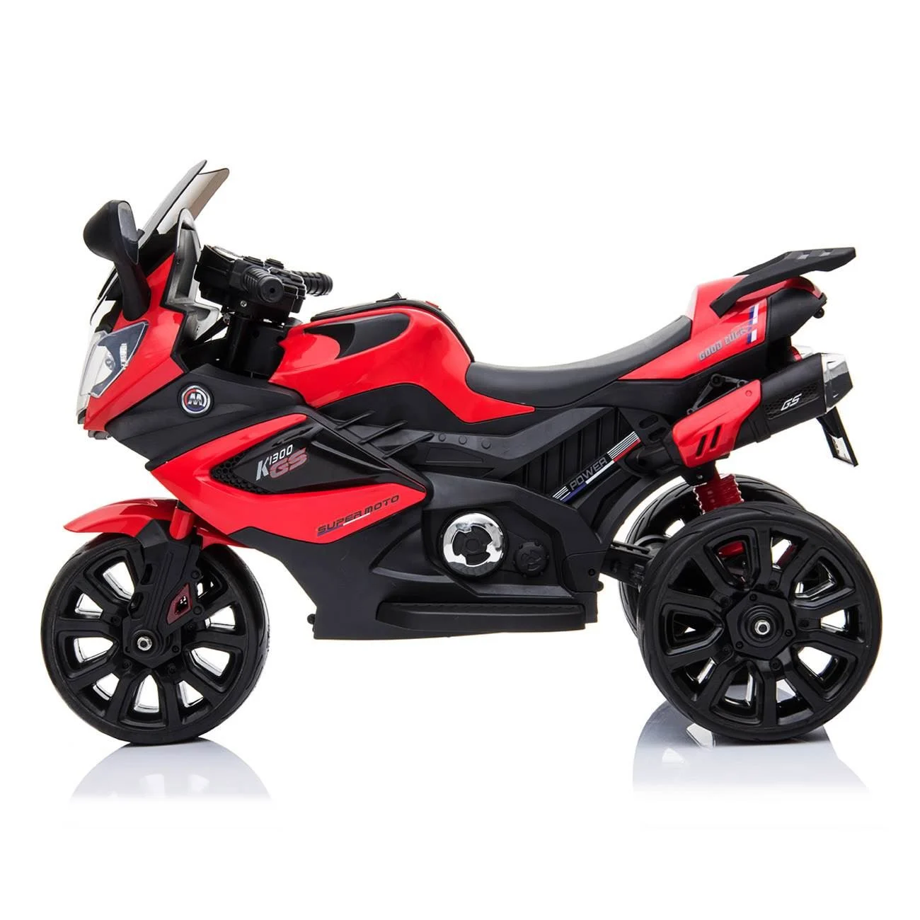 Motocicleta Electrica 6V cu Sunet Rosie Neagra - poza 6