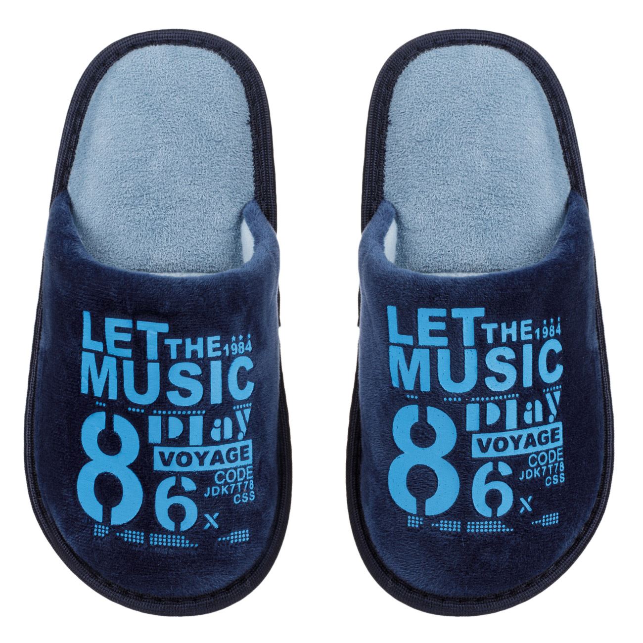 Papuci de Casa pentru Baiat Bleu Let the Music Play - poza 2