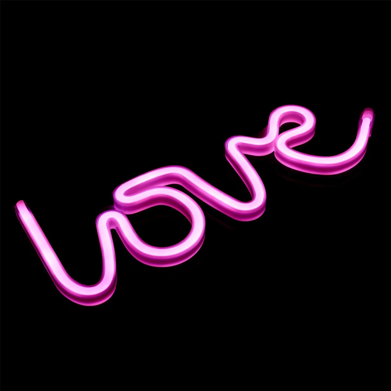 Lampa LED Neon LOVE Fucsia cu USB 35.5x13cm - poza 3