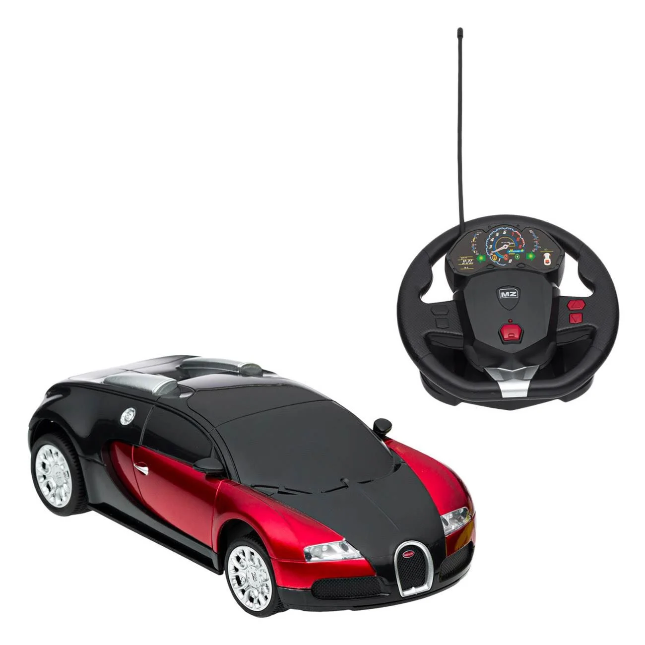Masina Bugatti Veyron 16.4 Grand Sport Rosie cu Volan Telecomanda 1:24 / 27MHz