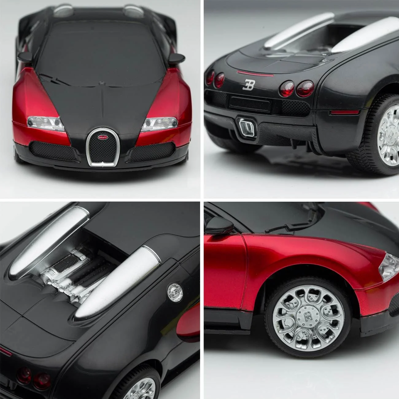 Masina Bugatti Veyron 16.4 Grand Sport Rosie cu Volan Telecomanda 1:24 / 27MHz - poza 3