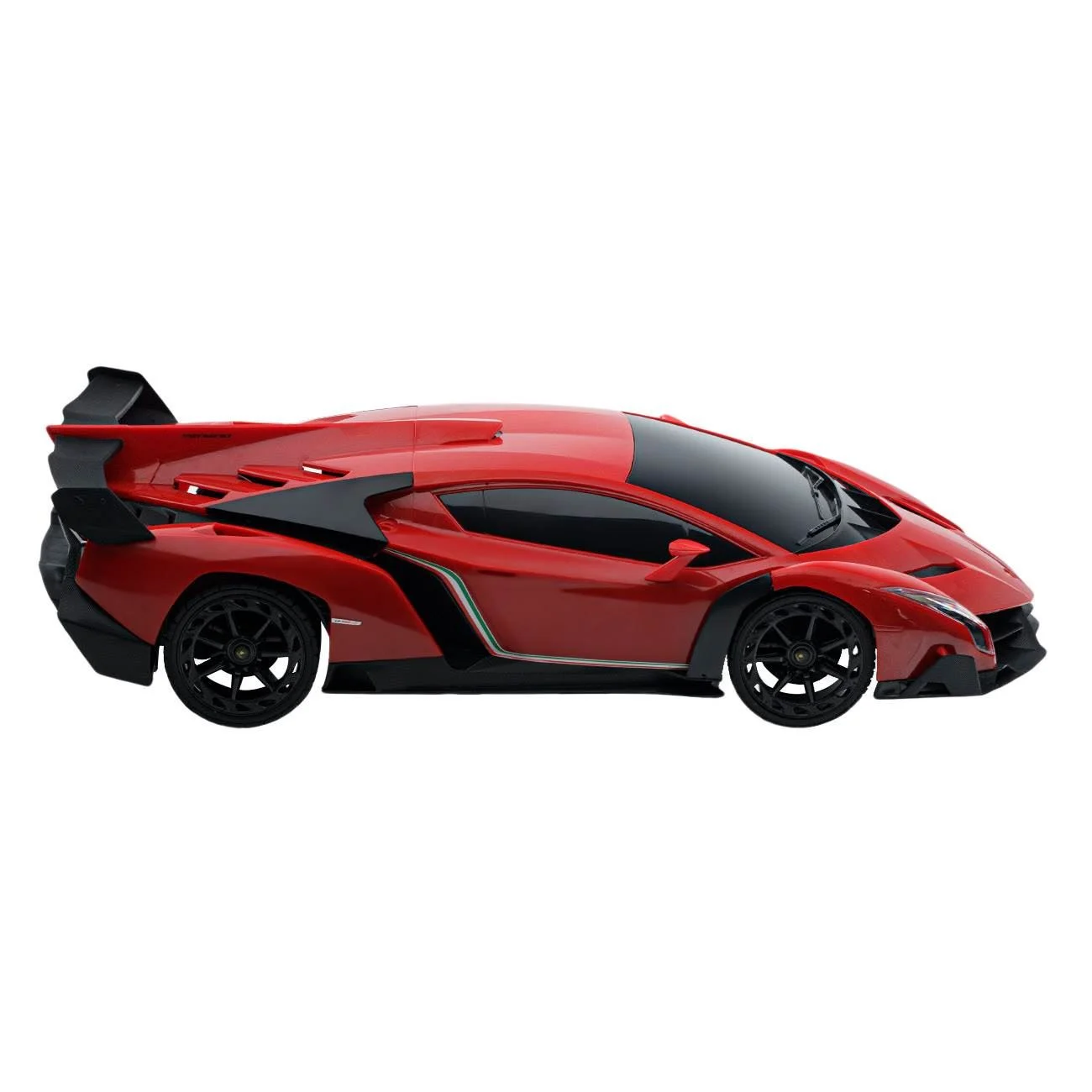 Masina Lamborgini Veneno Rosie cu Lumini & Volan Telecomanda 1:12 / 27MHz - poza 2