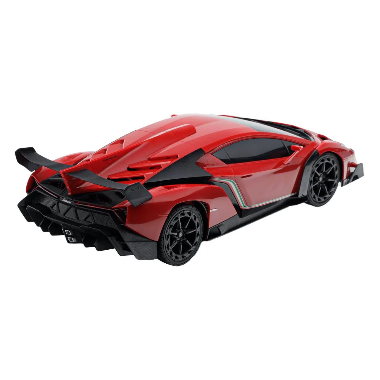 Masina Lamborgini Veneno Rosie cu Lumini & Volan Telecomanda 1:12 / 27MHz - poza 4