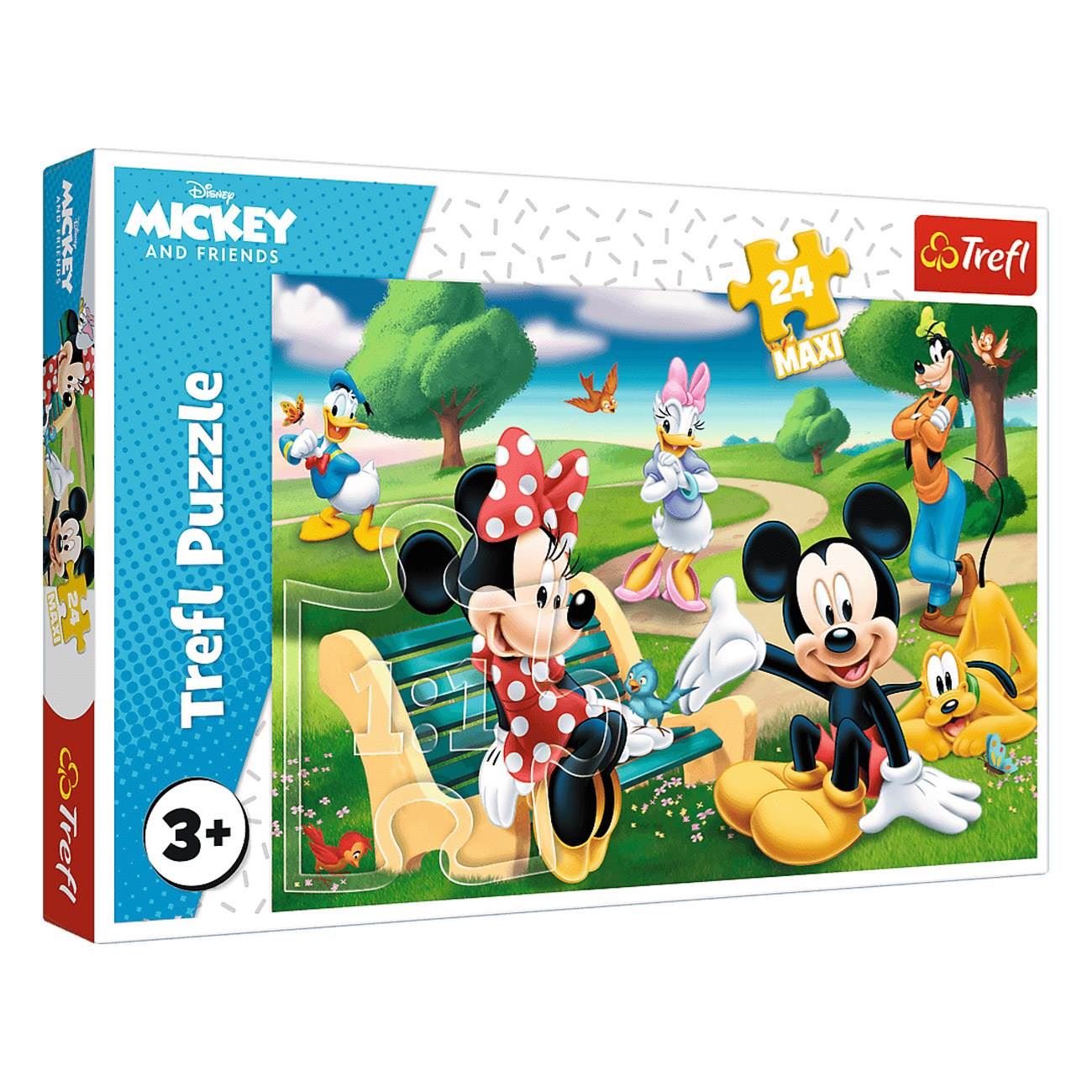 Puzzle Minnie Mouse & Mickey Mouse Prietenii in Parc (24 de piese) - Trefl
