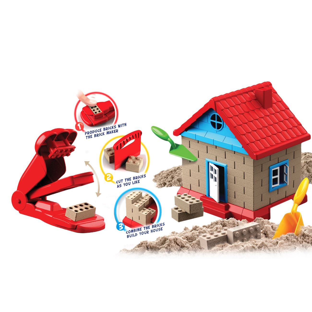 Set Creativ cu Nisip Kinetic Casa - 12 piese - poza 2