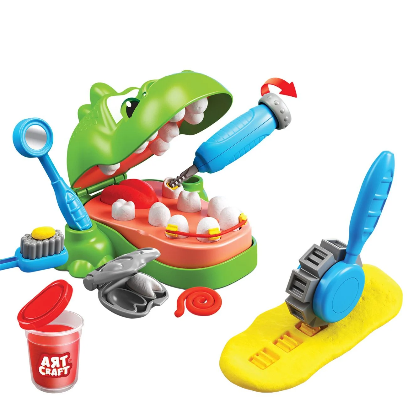 DOH Set Plastilina Stomatolog Dinozauri cu Dough & Accesorii - 6buc - poza 2