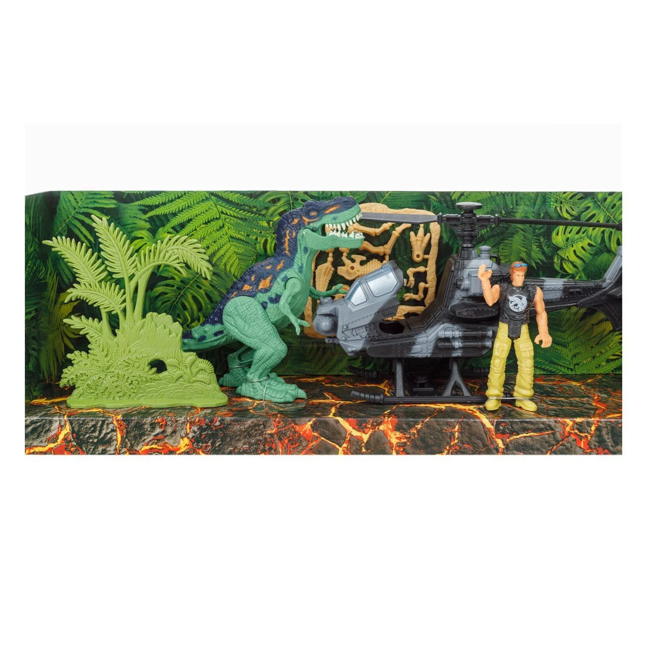 Set de Joaca Dinozauri cu Elicopter & Figuri