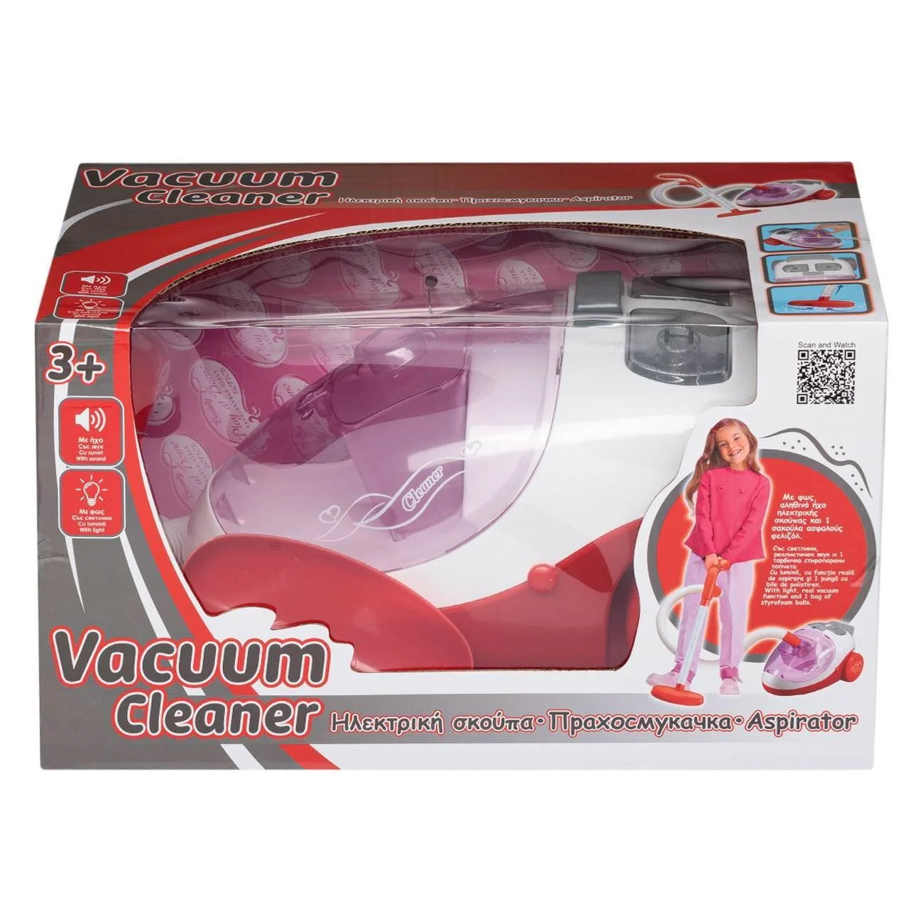 Aspirator Mare Rosu cu Lumina & Sunet pentru Copii 24x12cm - poza 4
