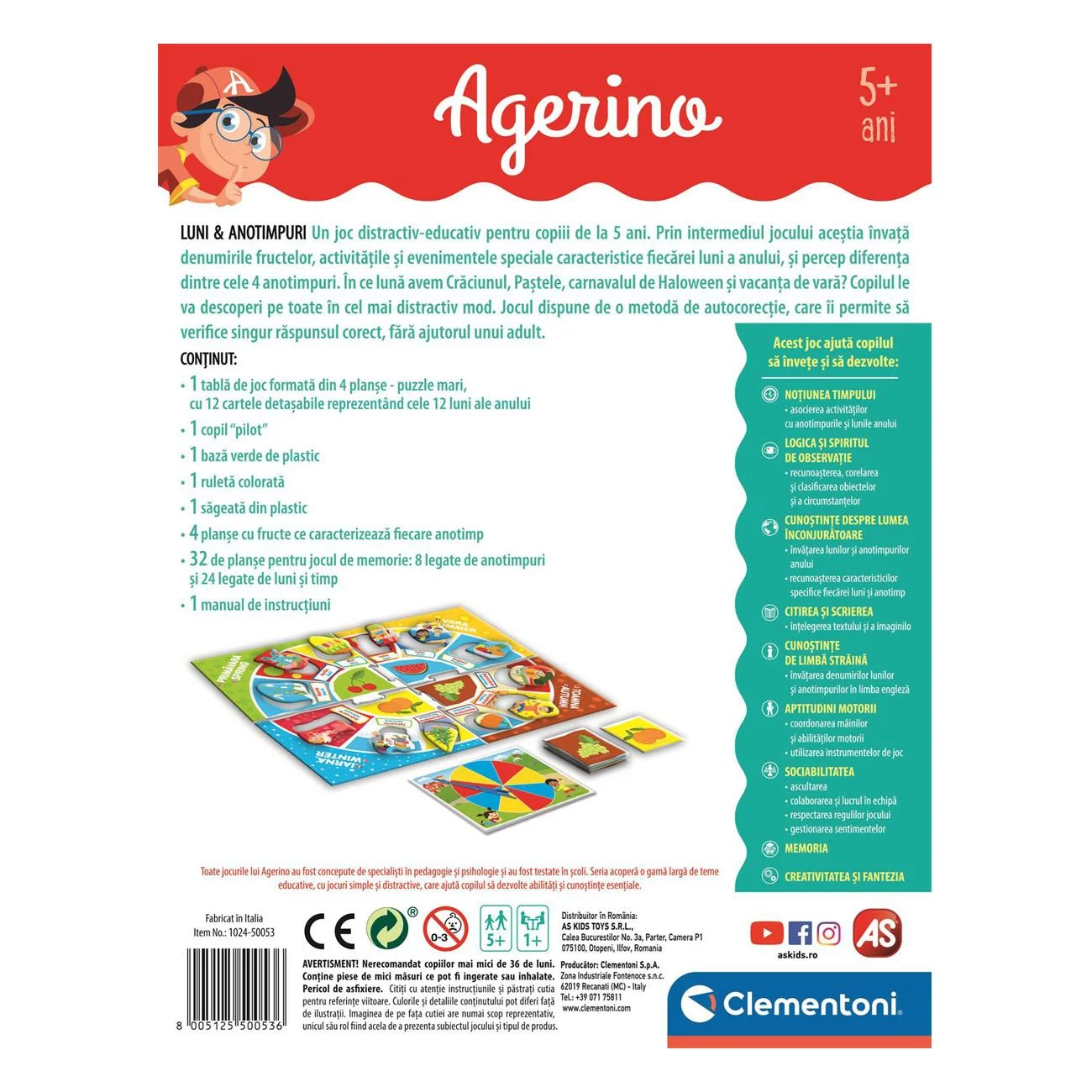 Joc Educativ Agerino Luni & Anotimpuri - Clementoni - poza 6