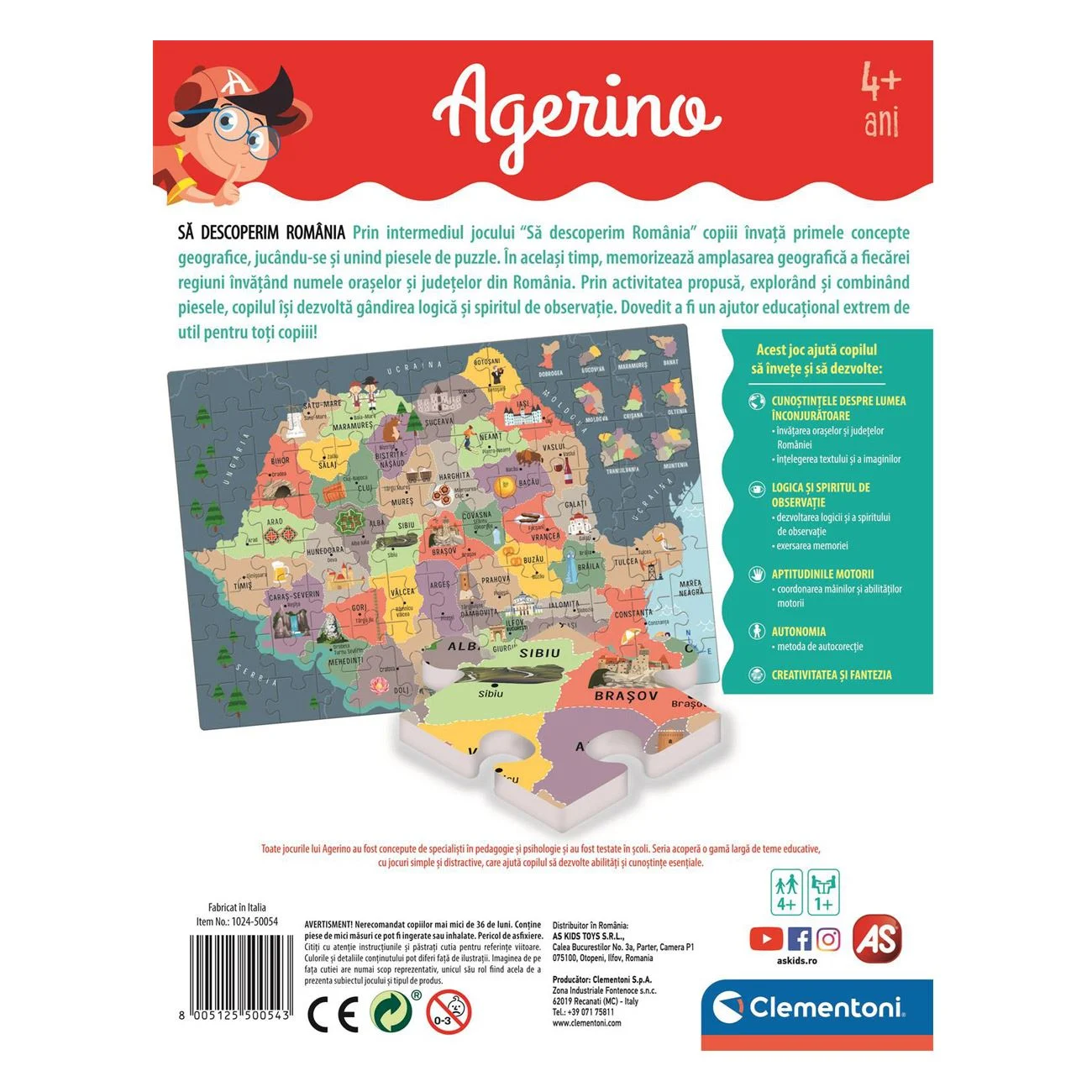 Joc Educativ Agerino "Sa Descoperim Romania" - Clementoni - poza 3