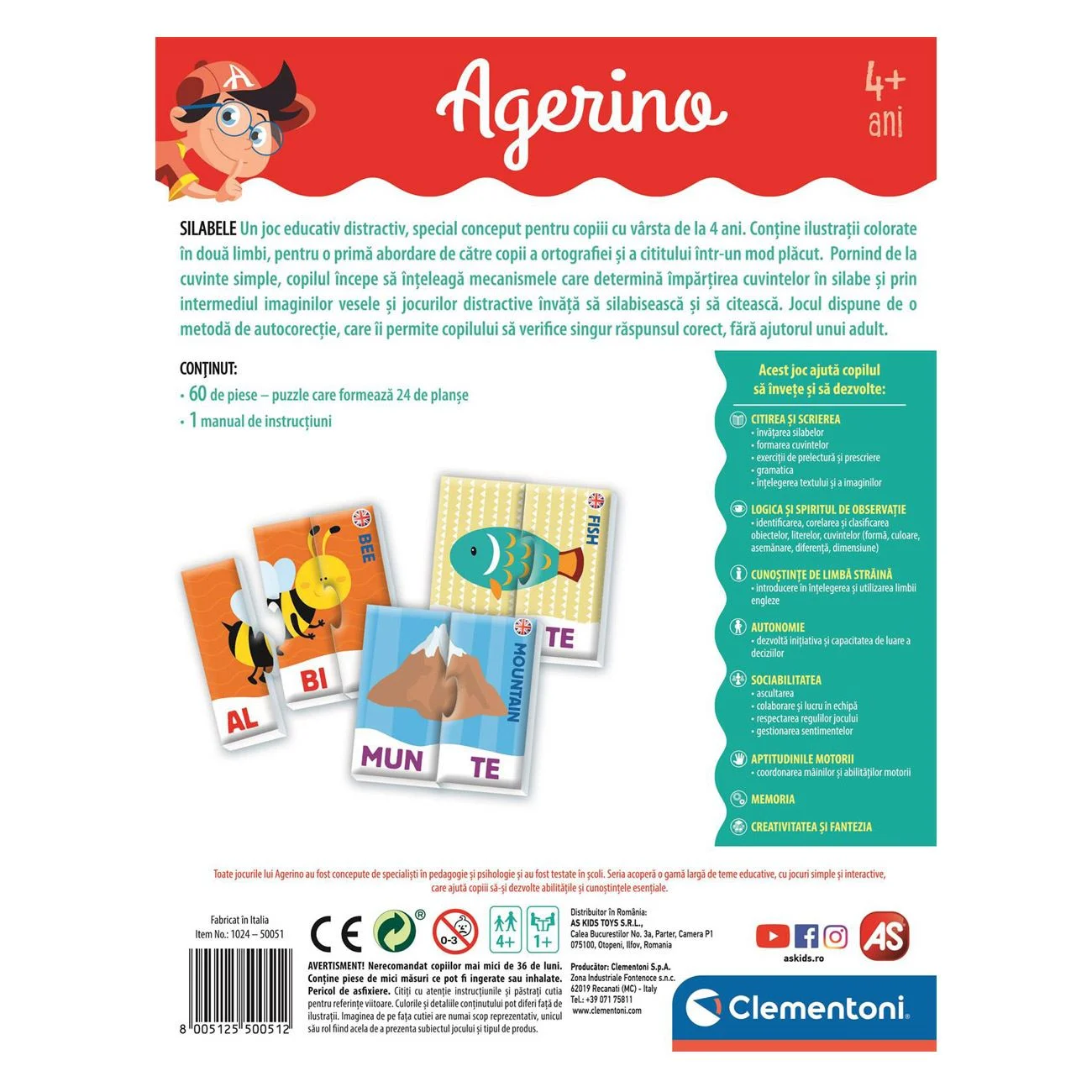 Joc Educativ Agerino Silabe - Clementoni - poza 5