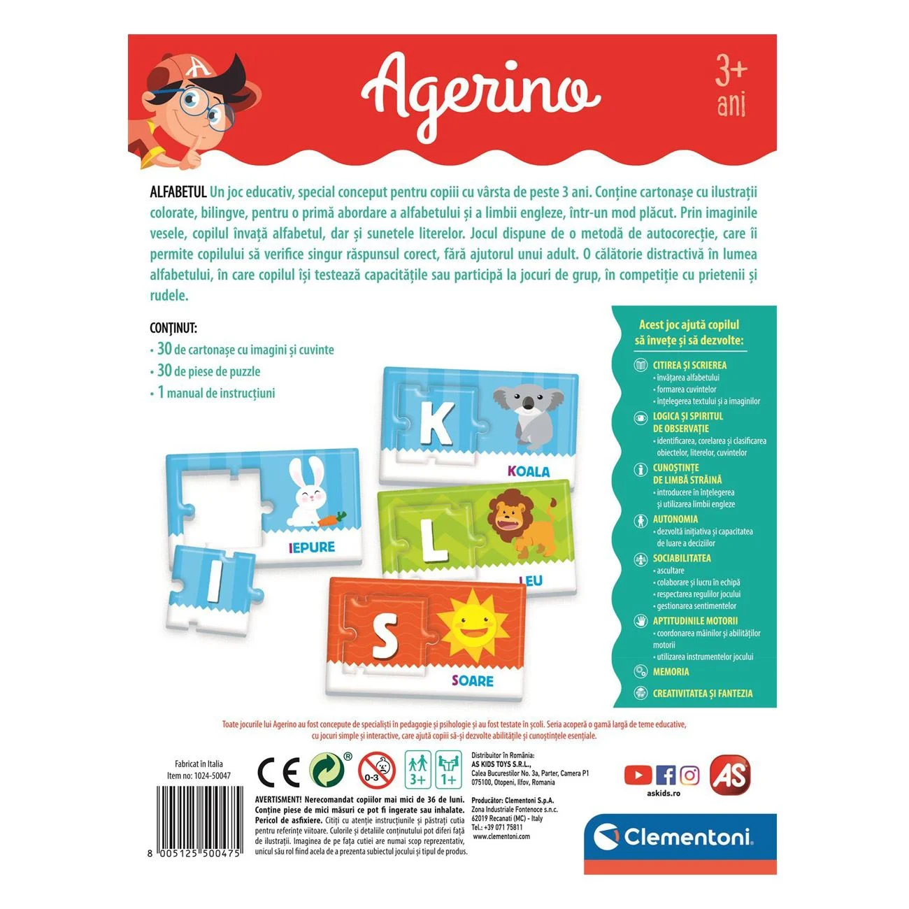 Joc Educativ Agerino Alfabetul - Clementoni - poza 6