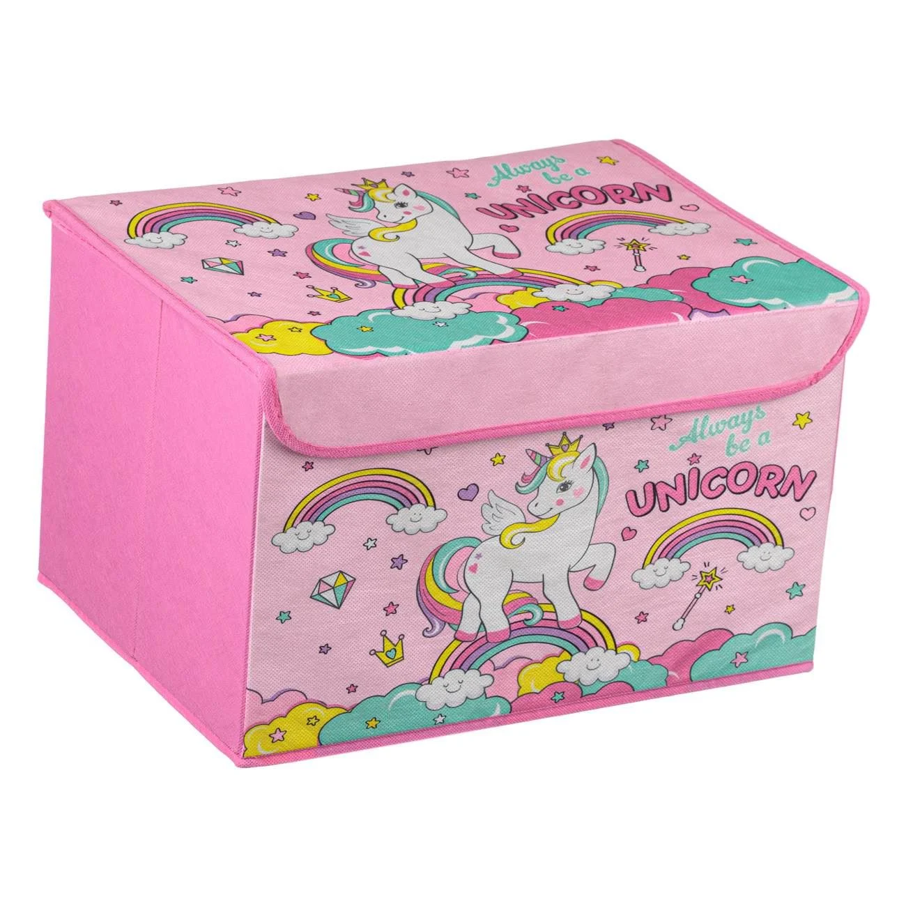 Cutie de Depozitare Textila Unicorn cu Capac 40x30x25cm