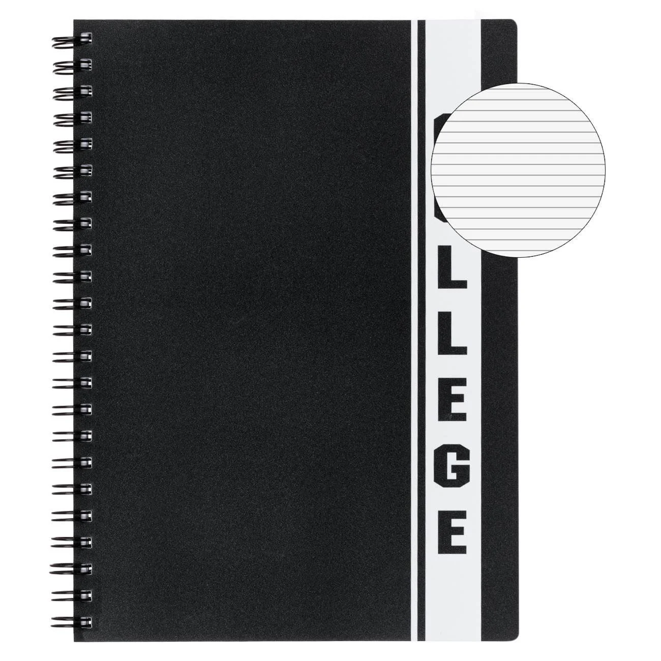 Caiet A4 Negru College cu Spirala & 4 Subiecte - 128F