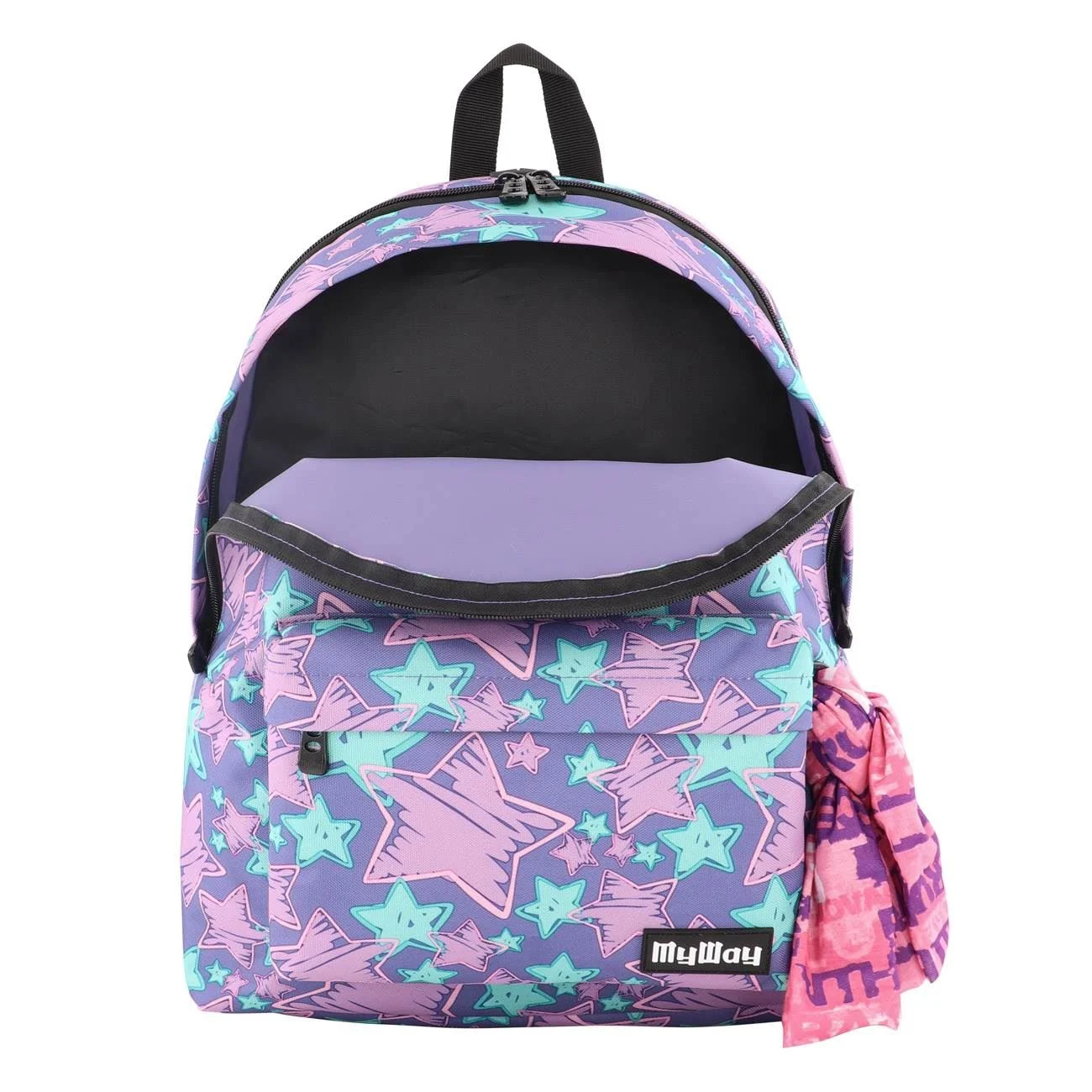 Ghiozdan - Rucsac Mov Verde Stele My Way & Bandana - poza 3