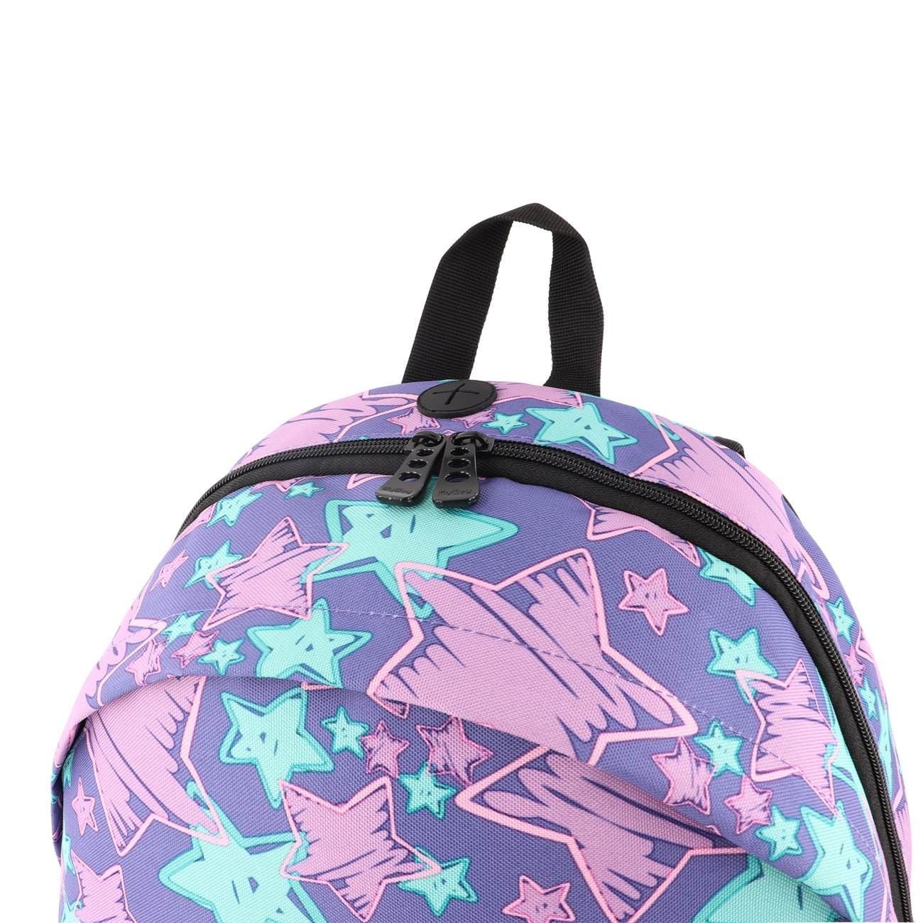 Ghiozdan - Rucsac Mov Verde Stele My Way & Bandana - poza 5