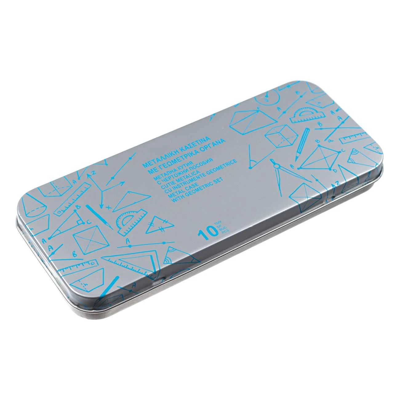 Trusa de Geometrie cu Husa Metalica - 10 piese