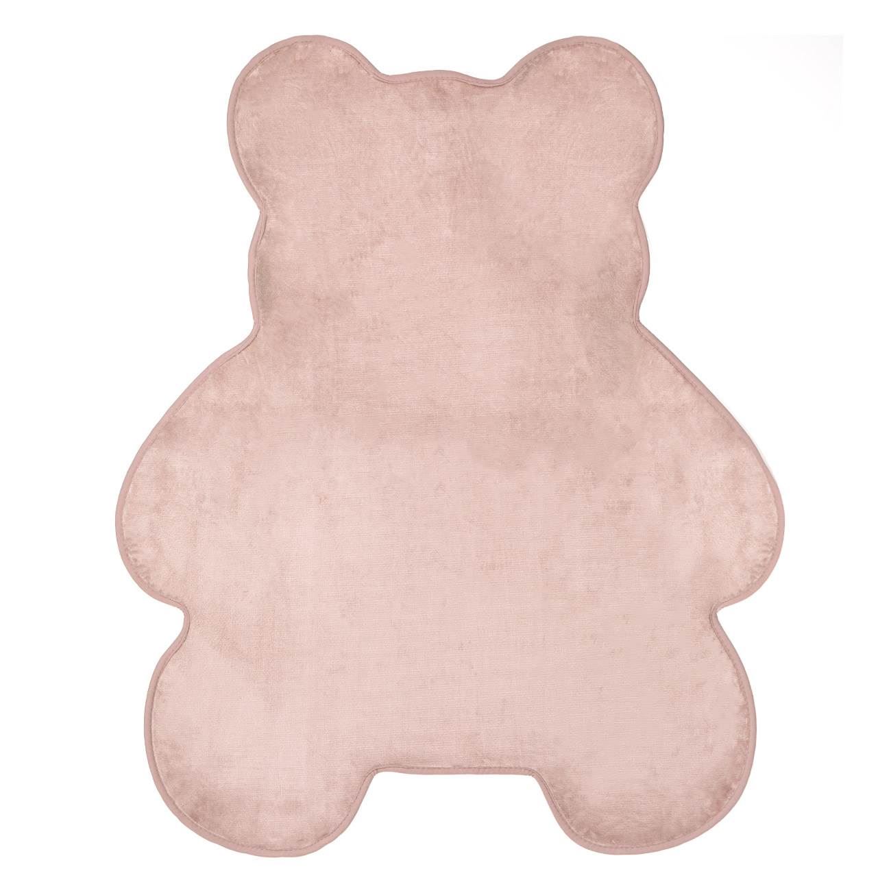 Covoras Decorativ din Imitatie de Blana Bej Ursulet 90x110cm