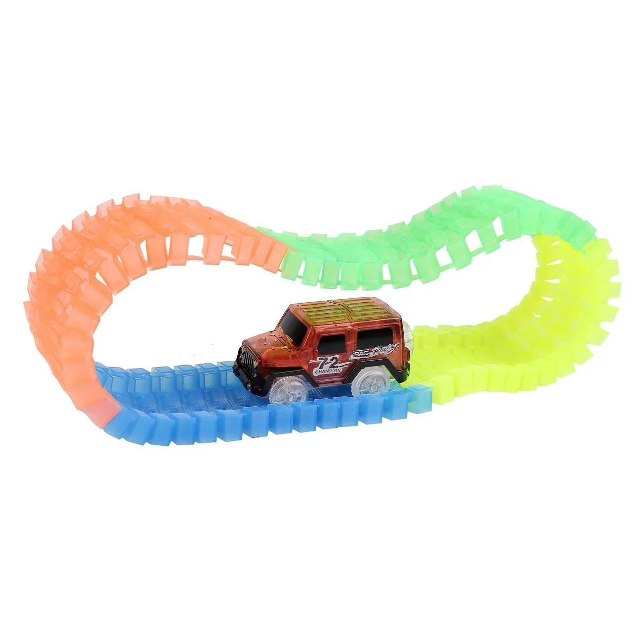Pista de Curse Glow In The Dark & Masinuta - 56 piese