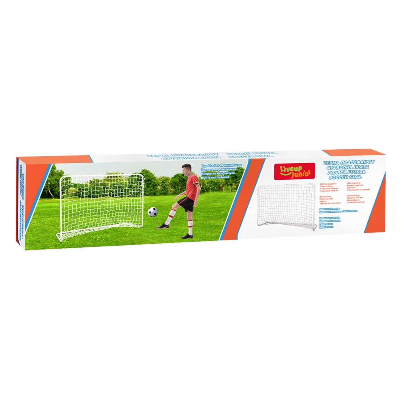 Poarta de Fotbal Metalica Alba 182x61x122cm - poza 3