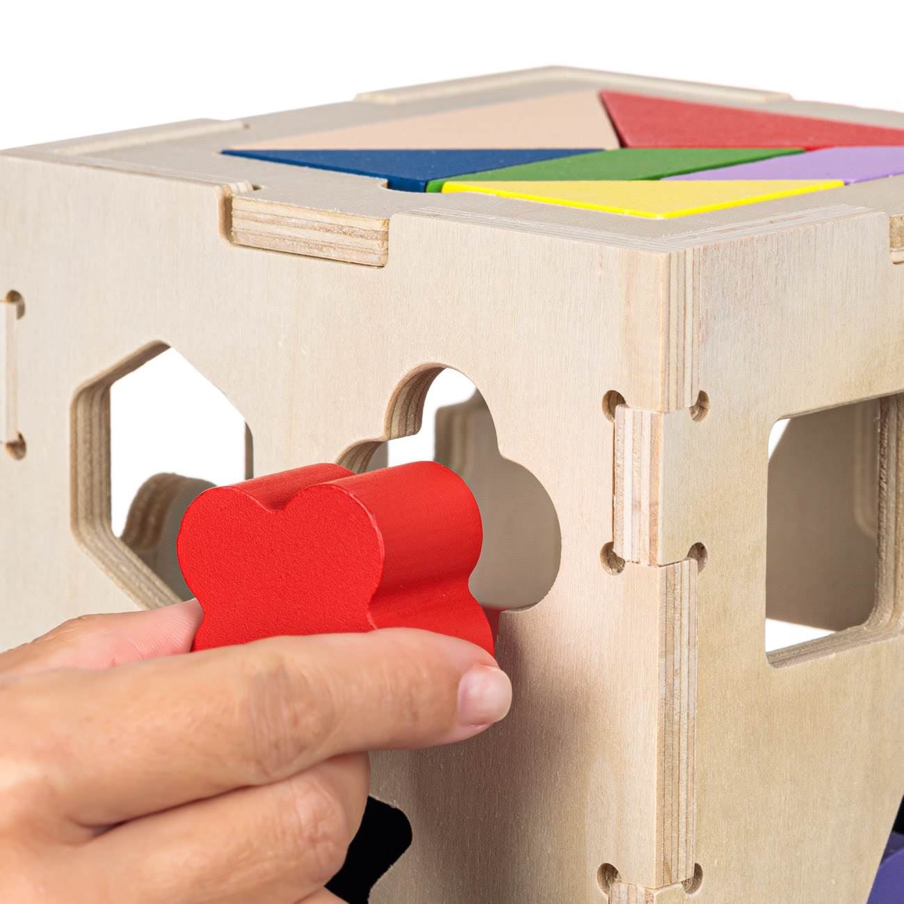 Jucarie Sortator din Lemn pentru Bebelusi 14x14x14cm - poza 2